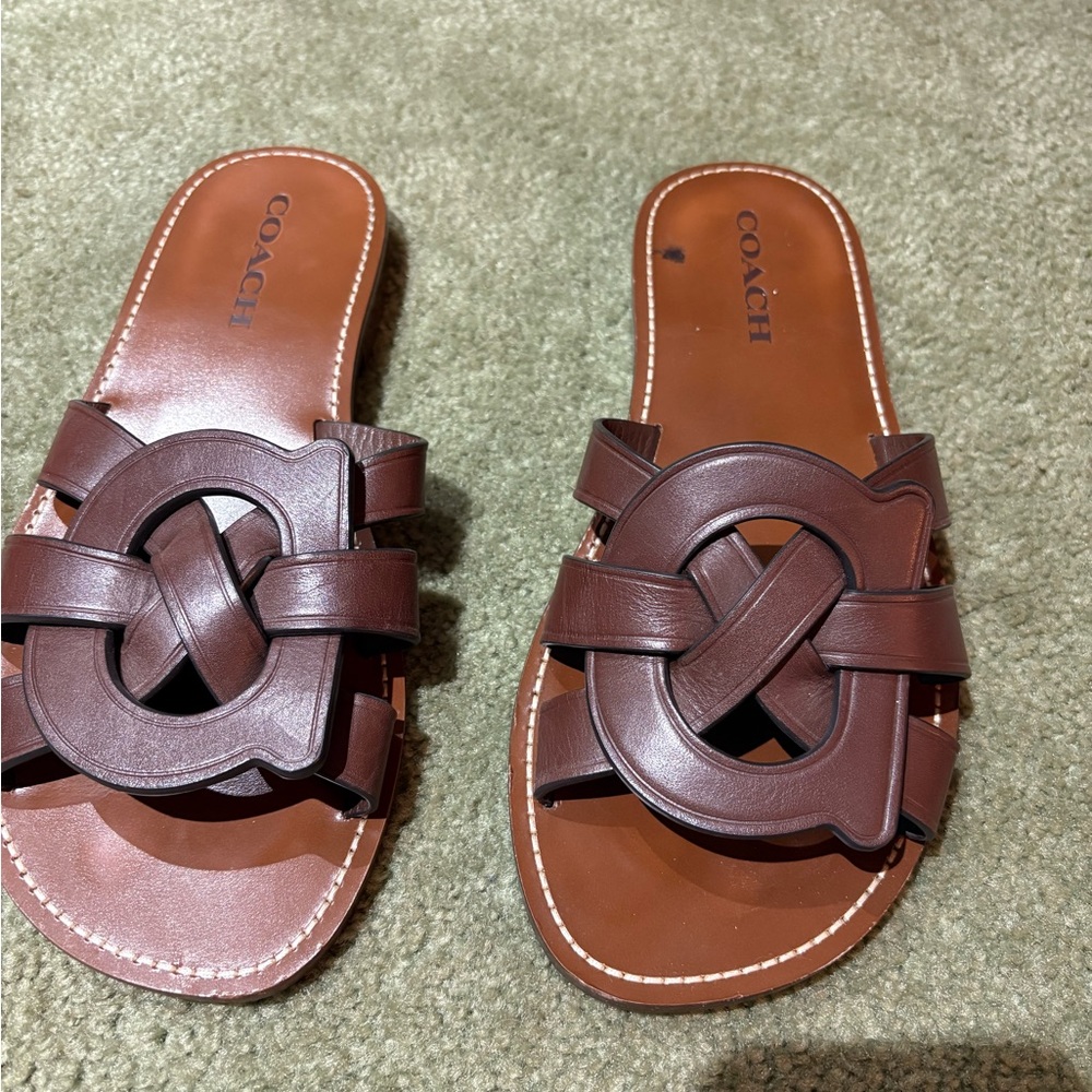 Coach Dark Brown Issa Women's Sandals